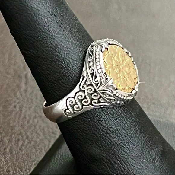 🔴SOLD🔴 Konstantino 18k gold and sterling silver filigree signet ring - Picture 8 of 15